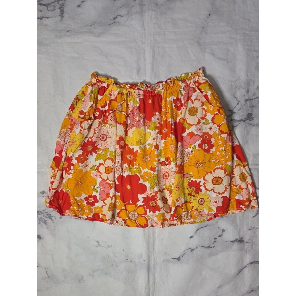 Pink Lily Orange Floral Skort